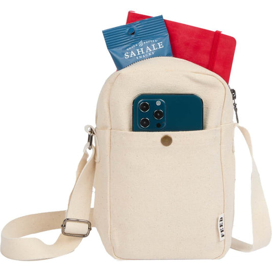 Front View of Natural FEED Organic Cotton Crossbody
