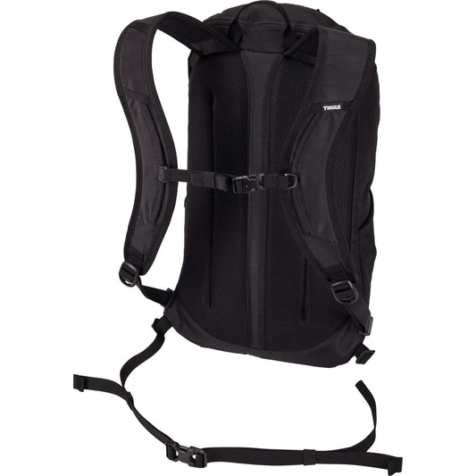 Front View of Black Thule Recycled All Trail 18L 15" Laptop Backpack