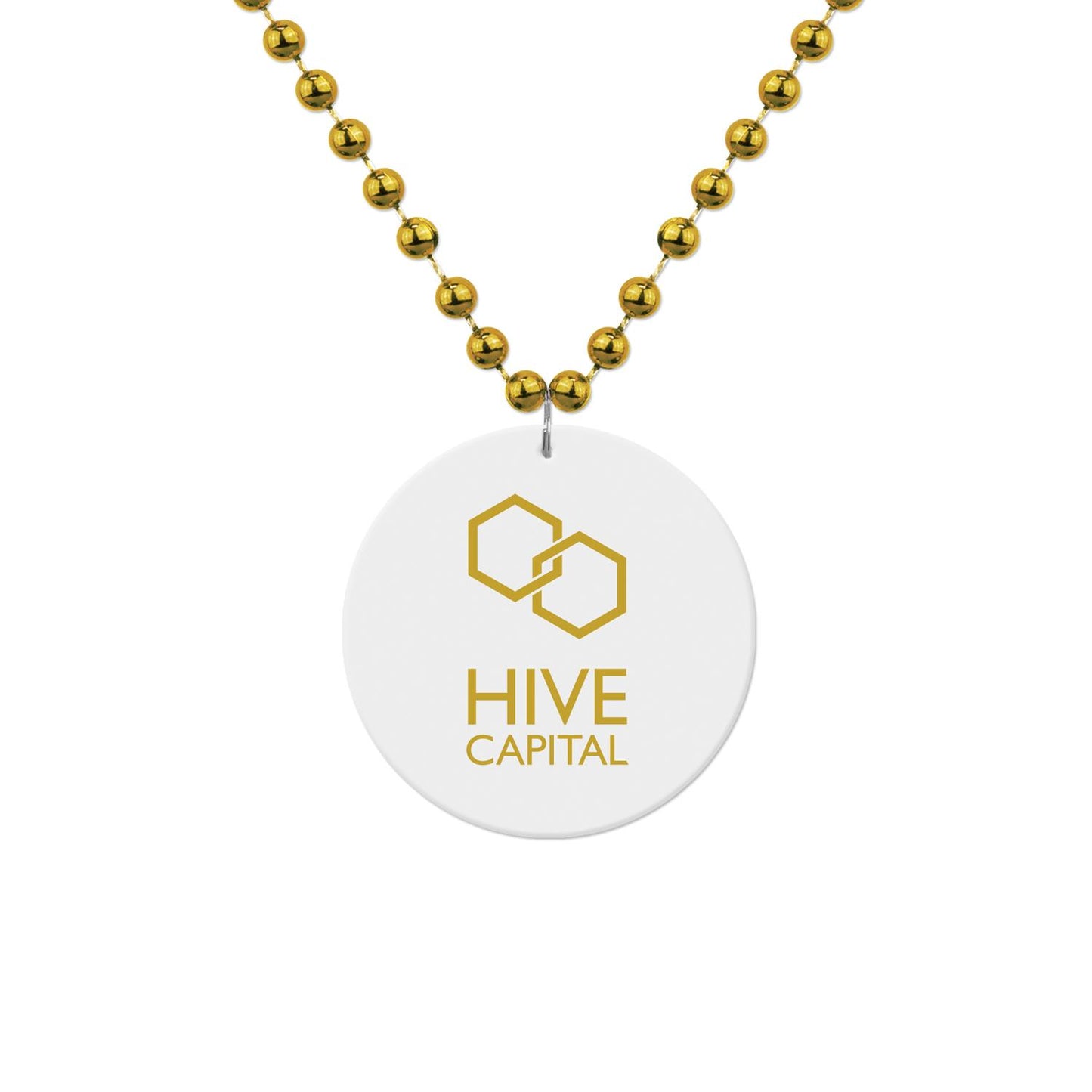 Medallion Bead Necklace w/White Medallion