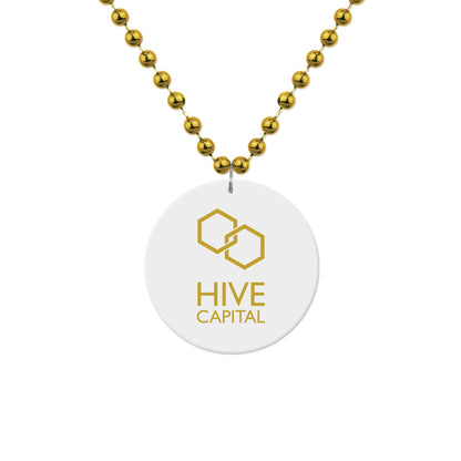 Medallion Bead Necklace w/White Medallion