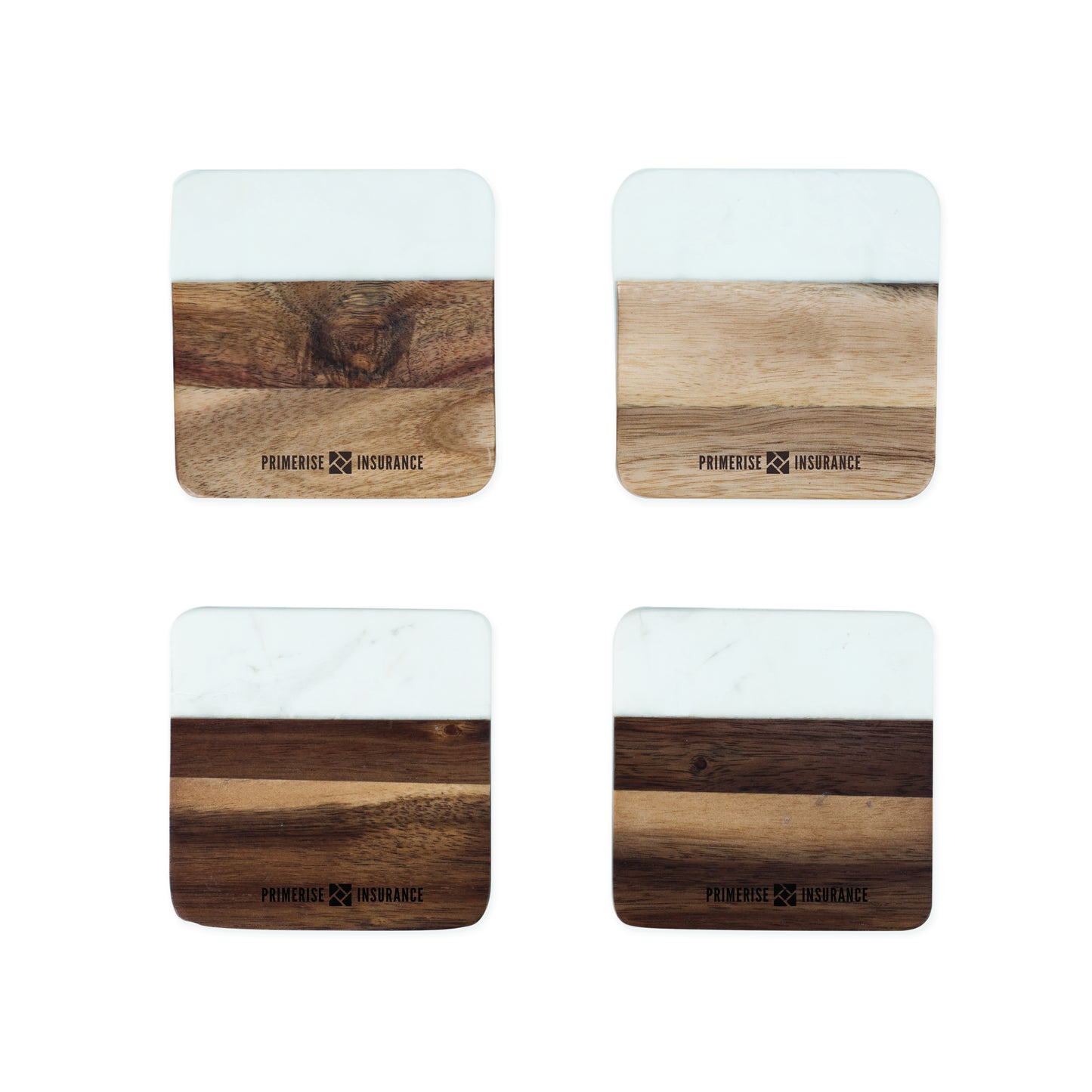 Twine Living® Marble & Acacia Coaster Set