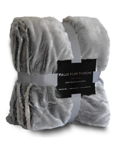 Faux Fur Throw Blanket - 8730