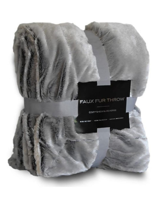 Faux Fur Throw Blanket - 8730