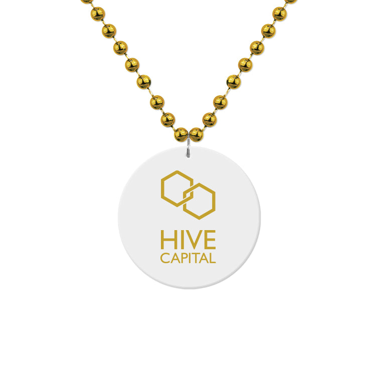 Medallion Bead Necklace w/White Medallion