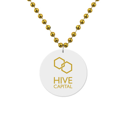 Medallion Bead Necklace w/White Medallion