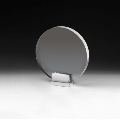 Round Award w/Chrome Base (6 1/2" dia. x 3/4") - Laser Engraved