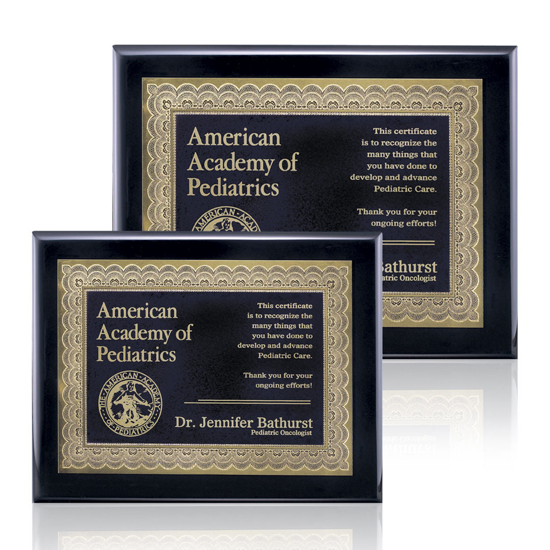 Oakleigh Certificate Plaque - Black Finish