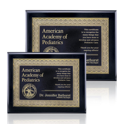 Oakleigh Certificate Plaque - Black Finish