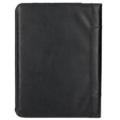 Front View of Black Wenger Recycled Zippered Padfolio