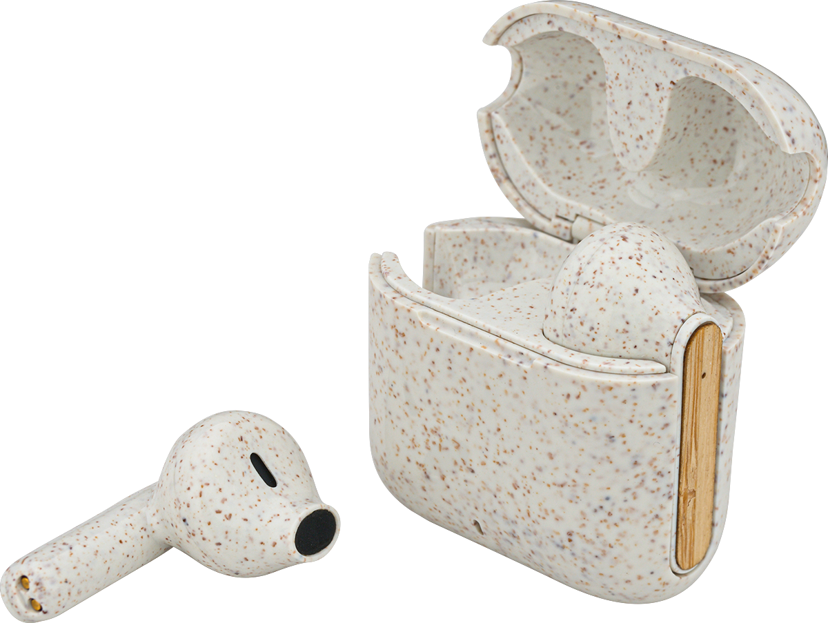 EarthTrendz™ Wheat Straw & Bamboo Earbuds & Case