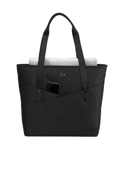 Front View of Black OGIO Downtown Tote. 94000