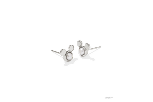 Kendra Scott Disney Silver Mickey Mouse Stud Earrings in Freshwater Cultured Pearl