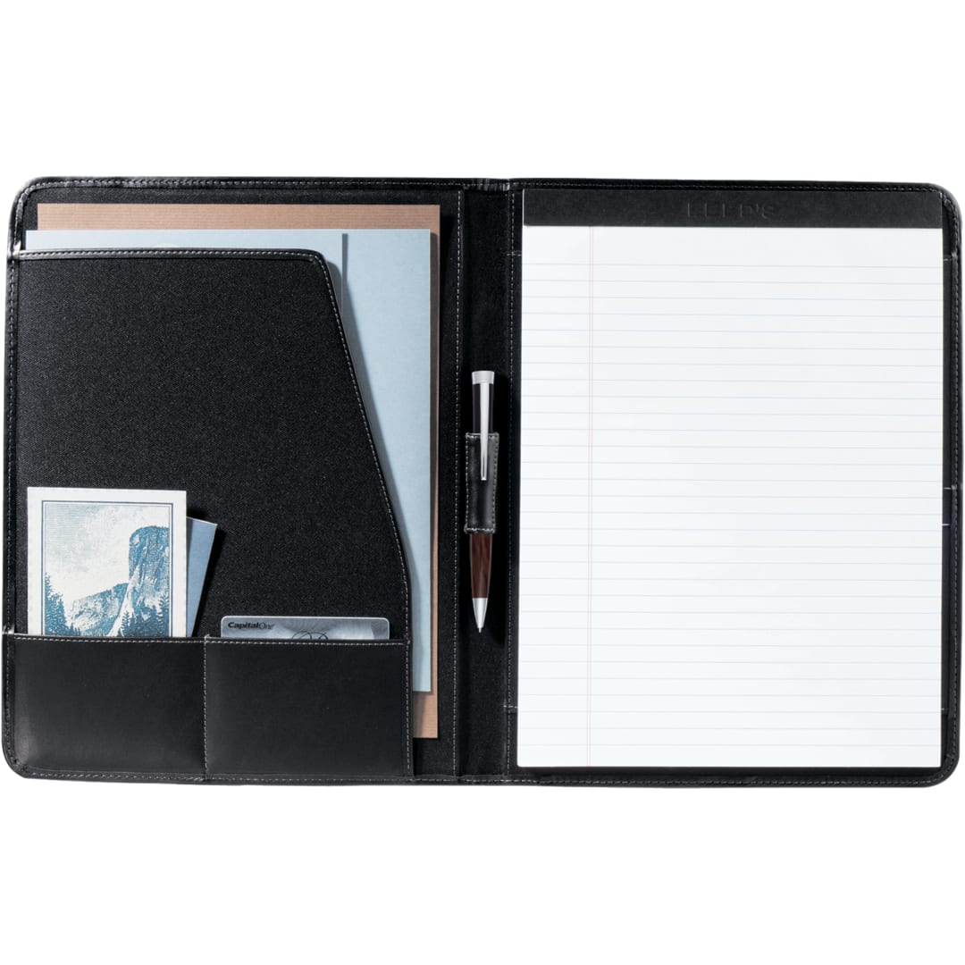 Front View of Black FSC® Mix Millennium Leather Writing Pad