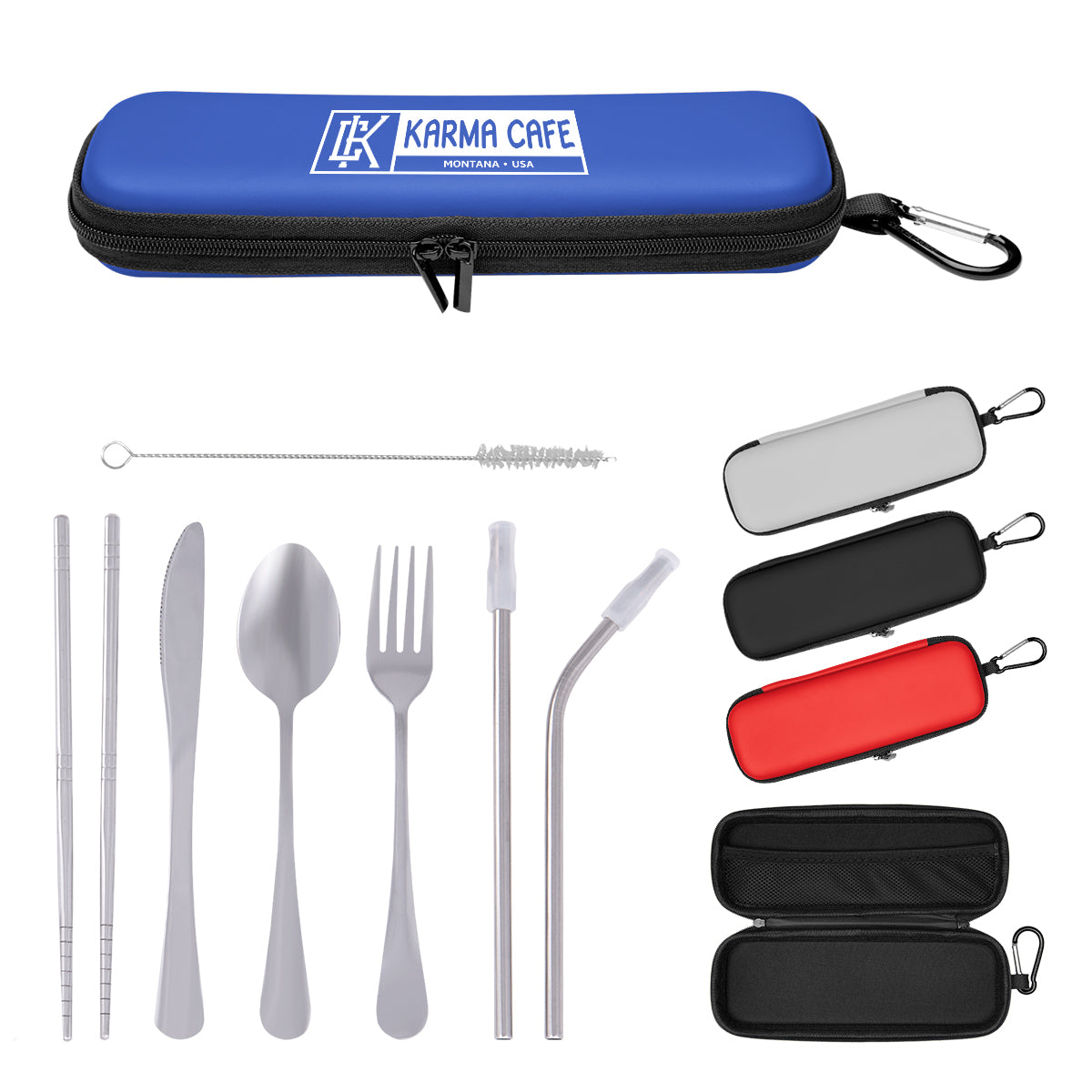 BLACK Dine N' Dash Travel Utensil Kit