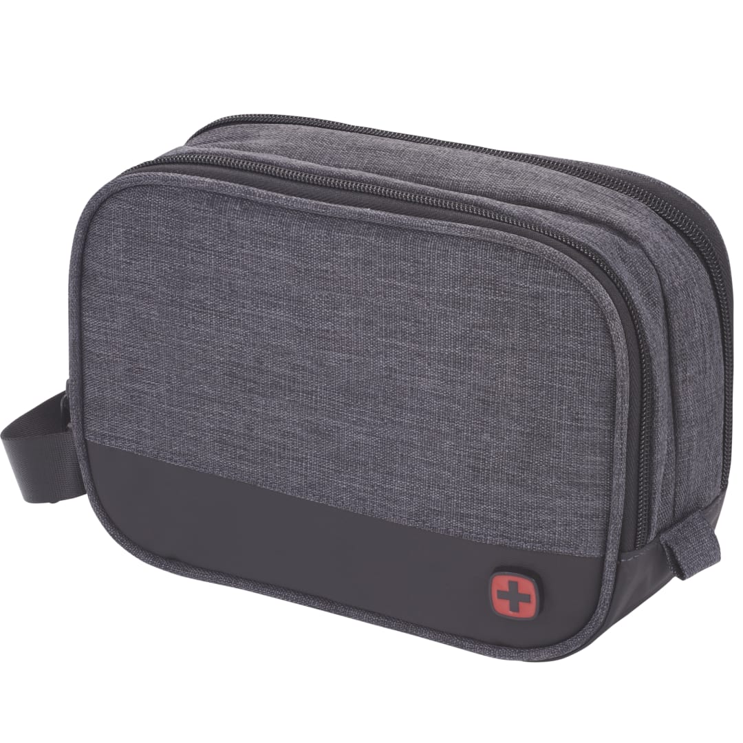 Gray Wenger RPET Dual Compartment Dopp Kit