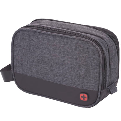 Gray Wenger RPET Dual Compartment Dopp Kit