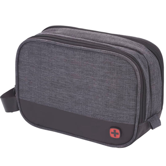 Gray Wenger RPET Dual Compartment Dopp Kit