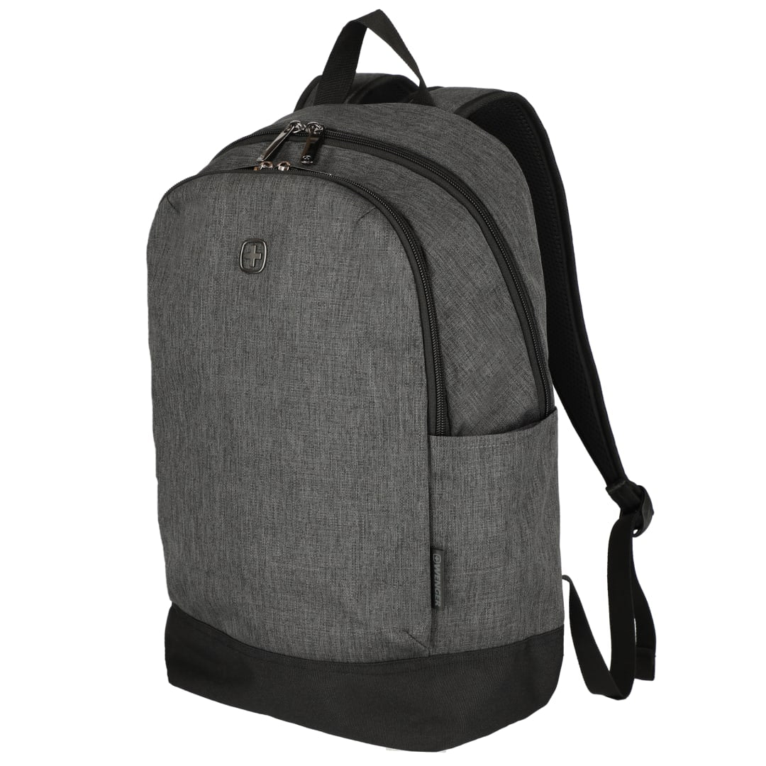 Front View of Black Wenger Recycled Storm 15" Laptop Backpack
