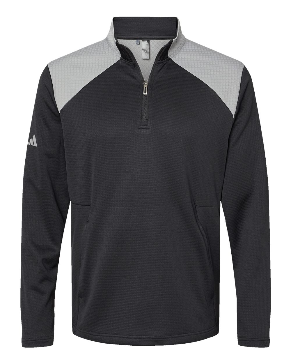 Men's Textured Mixed Media Quarter-Zip Pullover - A532