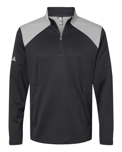Men's Textured Mixed Media Quarter-Zip Pullover - A532