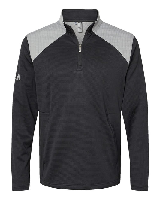 Men's Textured Mixed Media Quarter-Zip Pullover - A532