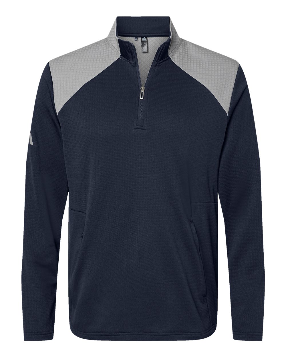 Men's Textured Mixed Media Quarter-Zip Pullover - A532