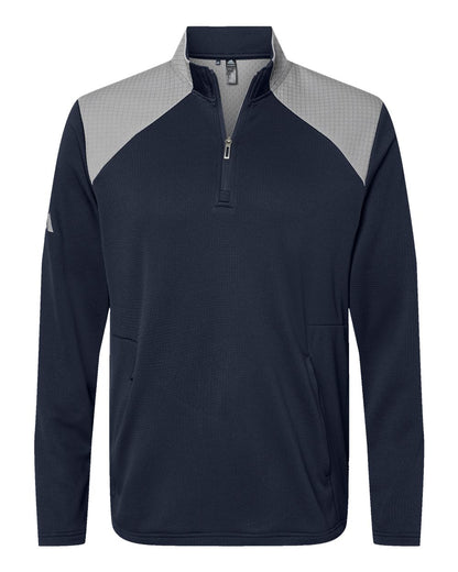 Men's Textured Mixed Media Quarter-Zip Pullover - A532