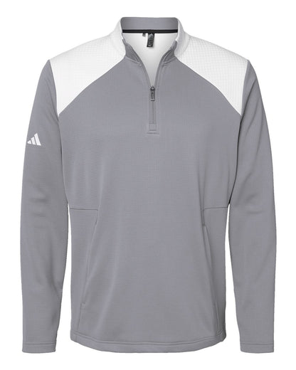 Men's Textured Mixed Media Quarter-Zip Pullover - A532