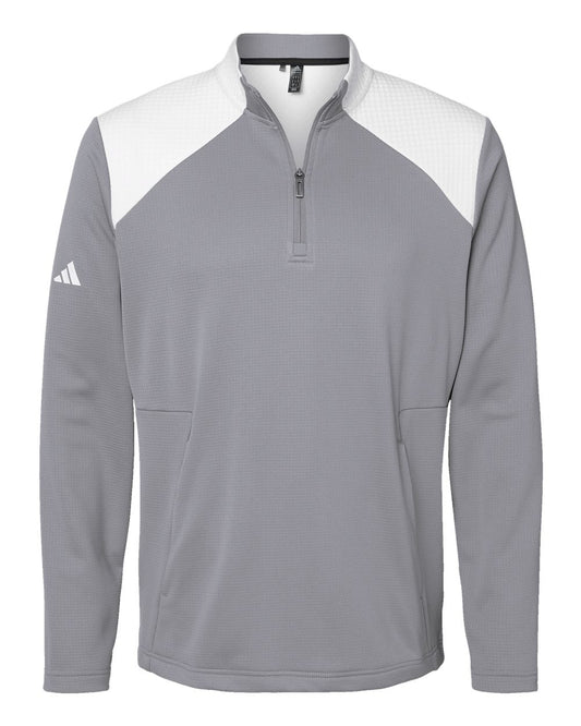 Men's Textured Mixed Media Quarter-Zip Pullover - A532