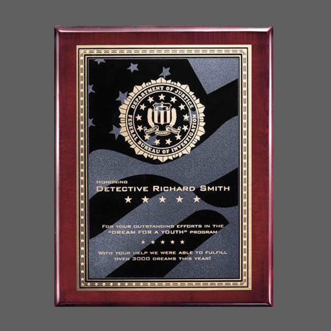 Oakleigh/Stars & Stripes Plaque - Rosewood