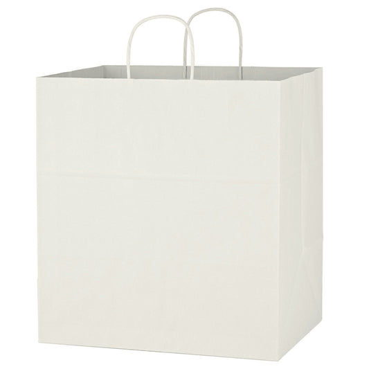 Kraft Paper White Shopping Bag - 14" x 15"