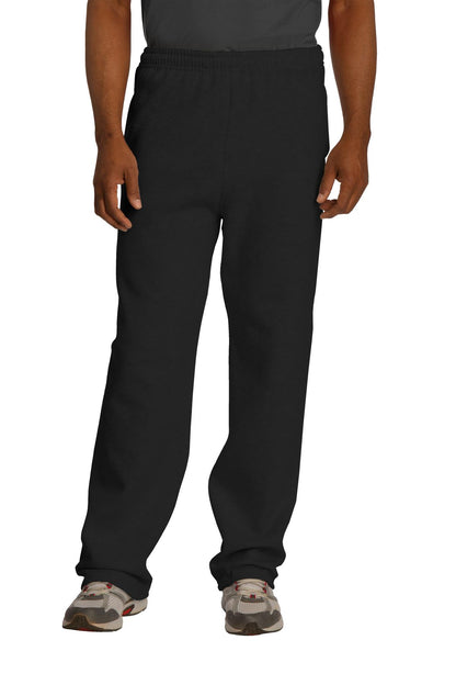 Front View of Black Jerzees NuBlend Open Bottom Pant with Pockets. 974MP  - S