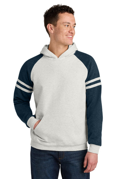 SanMar 97C_oatmealheatherindigoheather_model_front.jpg?v=1762283283