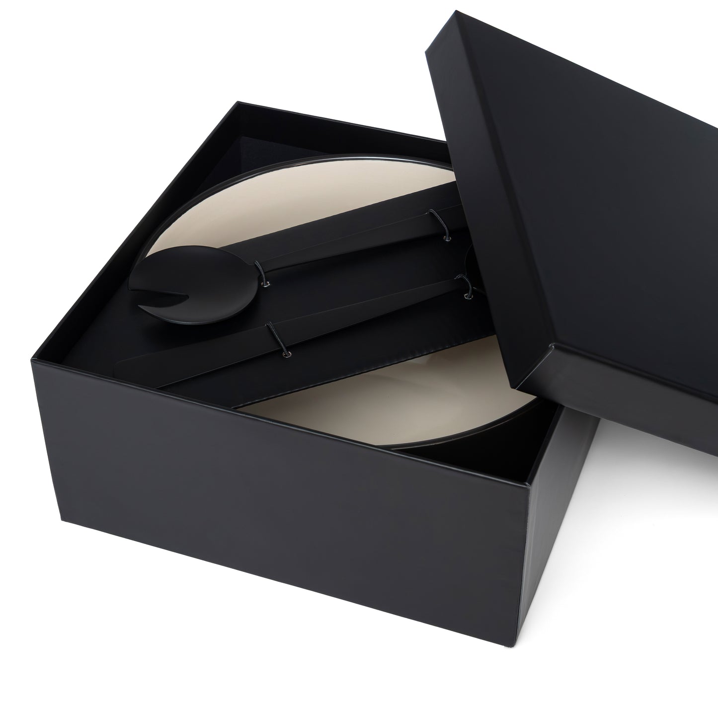 Solstice porcelain bowl and serving utensil set