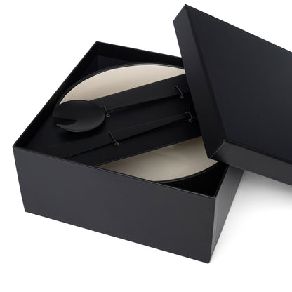 Solstice porcelain bowl and serving utensil set