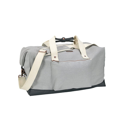 Front View of Gray Cutter & Buck® 19" Cotton Weekender Duffel