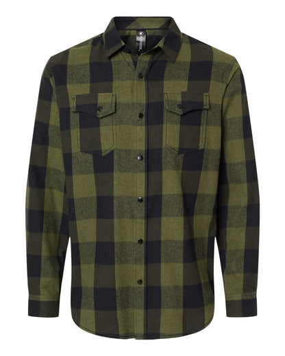 Men's Snap Front Plaid Flannel Shirt - 8219