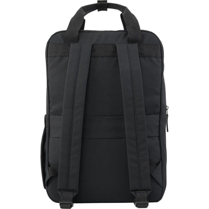 Front View of Black Fife Recycled 15" Laptop Backpack