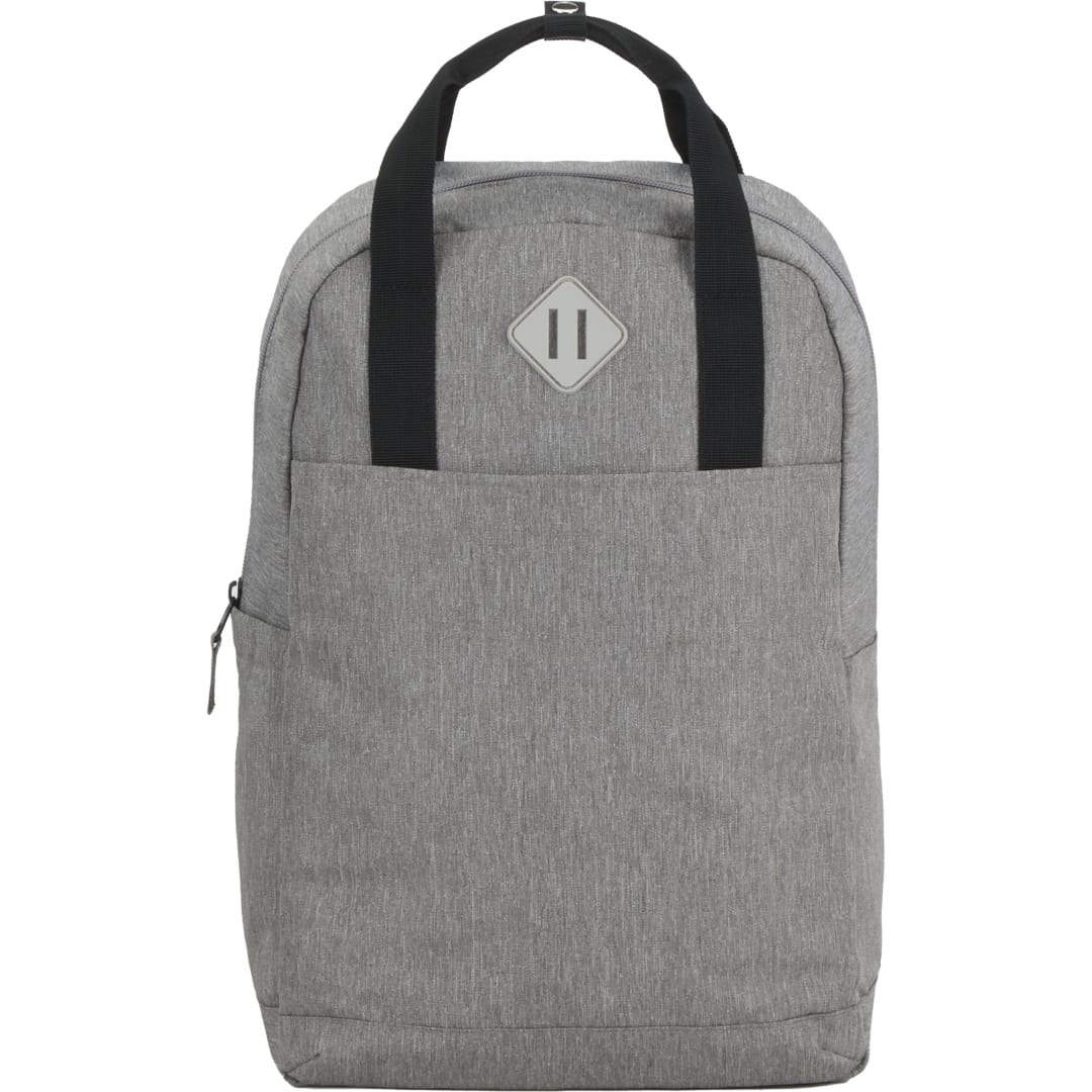 Front View of Gray Lanier Recycled 15" Laptop Backpack