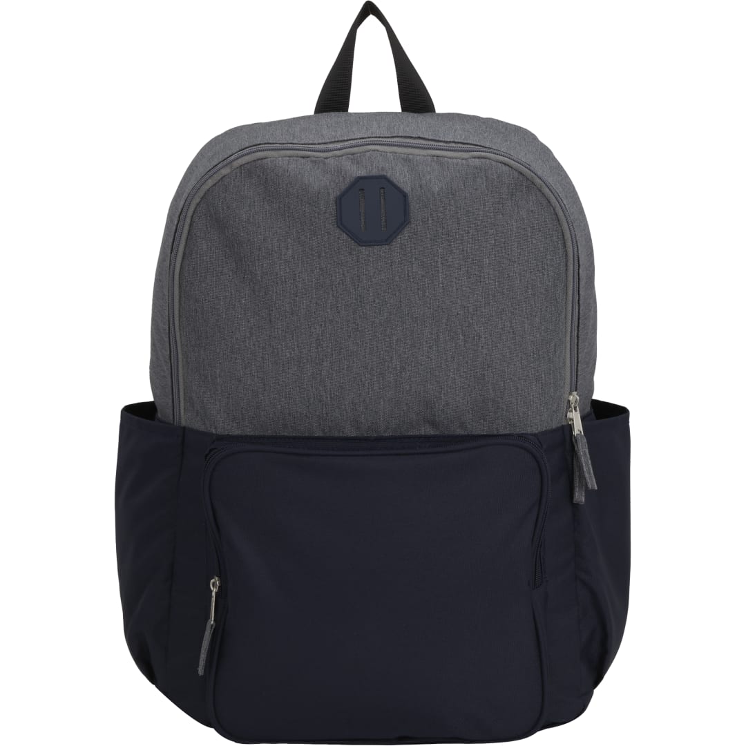Front View of Black Paired Recycled 15" Laptop Backpack
