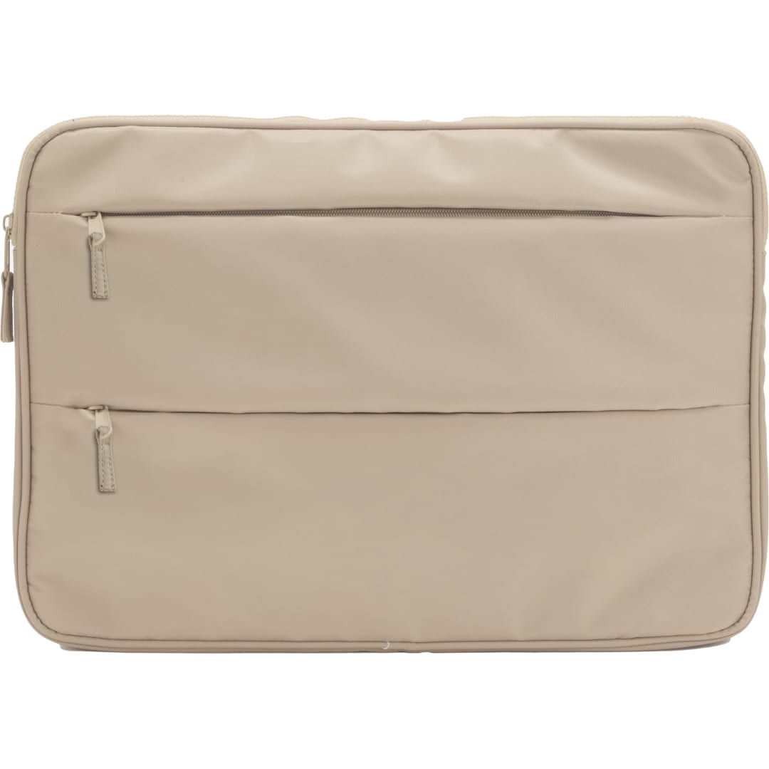 Front View of Tan Daybreak Recycled 15" Laptop Sleeve