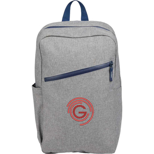 Front View of Gray Angle Recycled 15" Laptop Backpack
