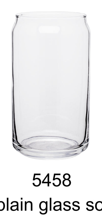 16 oz plain glass soda can