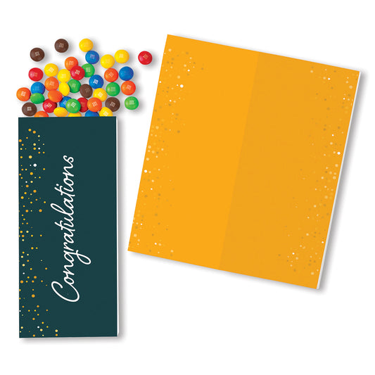 One Color Foil-Stamped Stock Congratulations Sweeter Cards with Candy Coated Chocolate Bitz