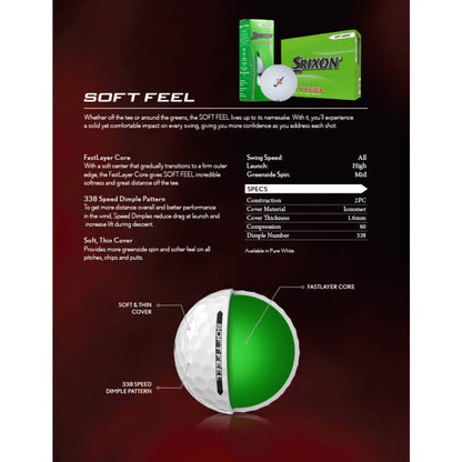 Srixon Soft Feel Golf Balls - 3 Pack