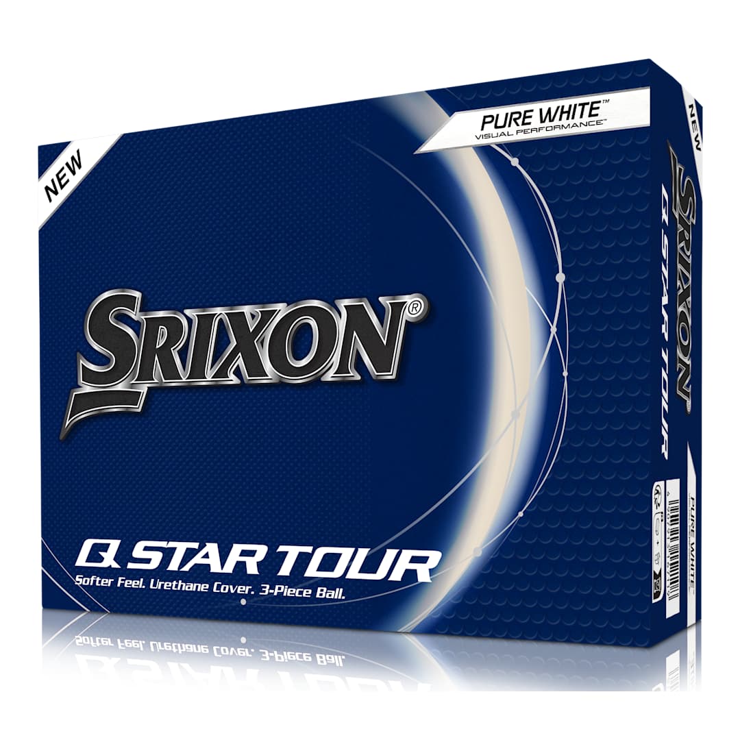 Front View of White Srixon Q-STAR TOUR Golf Balls - 12 Pack
