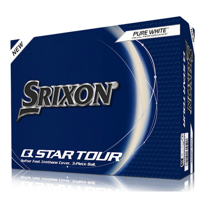 Front View of White Srixon Q-STAR TOUR Golf Balls - 12 Pack