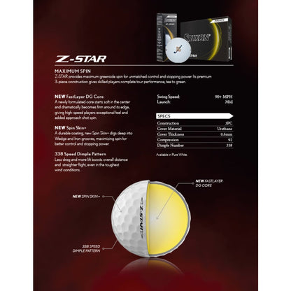 Srixon Z-STAR Golf Balls - 12 Pack