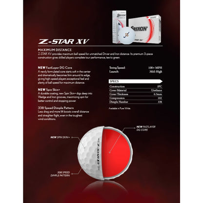 Srixon Z-STAR XV Golf Balls - 3 Pack