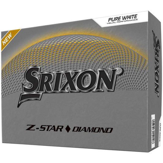 Front View of White Srixon Z-STAR DIAMOND Golf Balls - 12 Pack